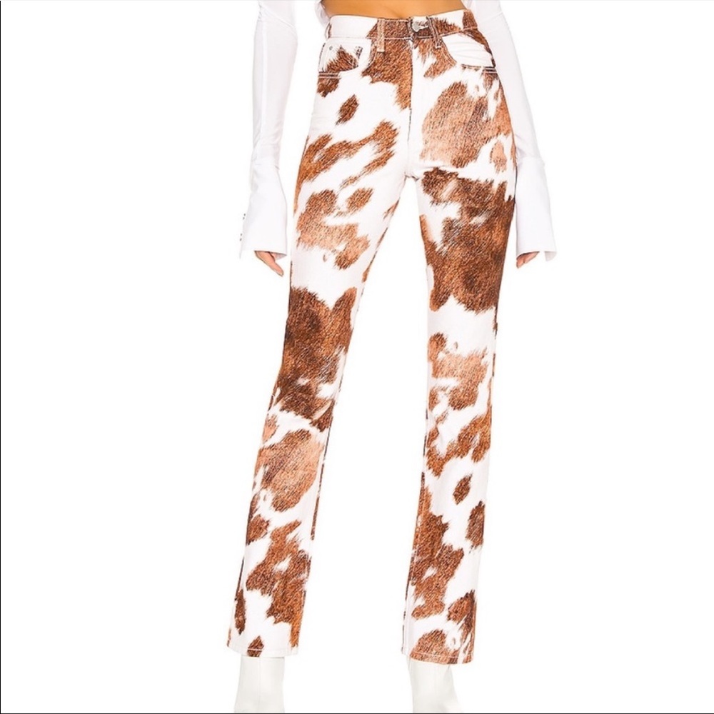 Shop WeWoreWhat cow print jeans